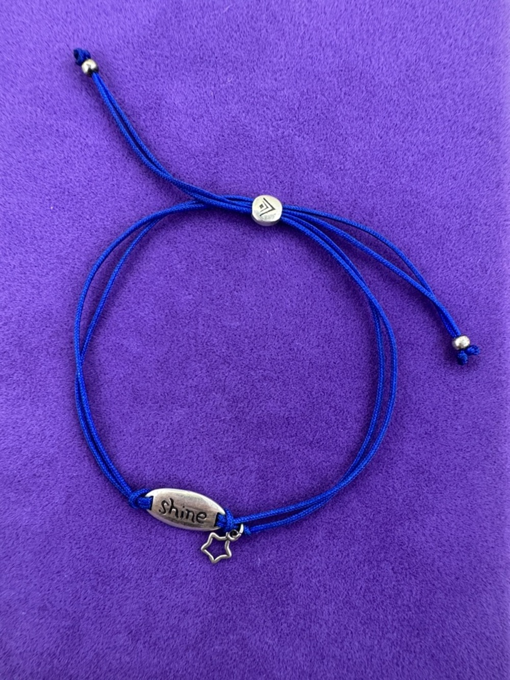 💛 Silpada Shining Star Sterling Silver Blue Cord Cinch Bracelet